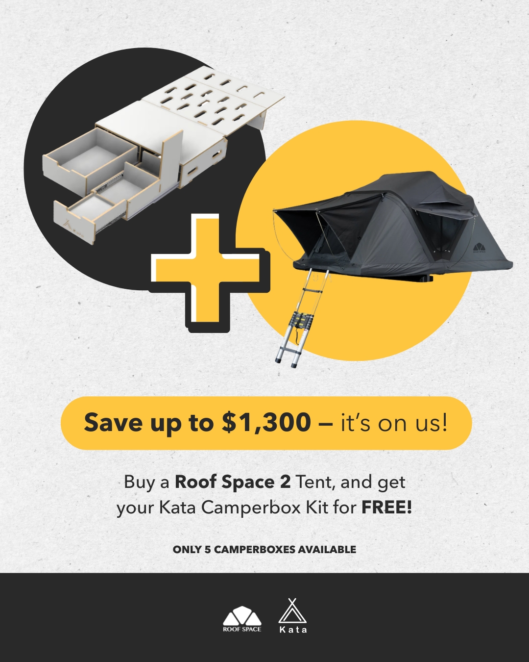 Limited Time Bundled Promo 🔥⛺️This one’s for the true explorers 😎 @roofspacetentsaustralia
Buying of a Roof Space Tent Get your Kata Camperbox Kit for FREE 🙌🏻.
Save up to $1.300! All-in-one. Adventure-ready.
Only 5 units available — don’t sleep on it (unless it’s on your new roof 😉).
👉 Get your Roofspace 2 + Camperbox promo today at katacamperbox.com
#camperbox #katacamperbox #roofspaceaustralia #vanbuild #australiavanlife #camperlife #nomadlife #VanLife #fullconversion #vanconversion #vanlifevirals #campervanconversion #suvconversion #offgrid #outdoorliving #roadtrip #roofspace2 #roofspace #RooftopTentAustralia #RooftopTent #OverlandingAustralia #CampingAustralia #AussieOverlanding #4x4Australia #AdventureCamping #TentLife #ExploreAustralia #offroadcamping